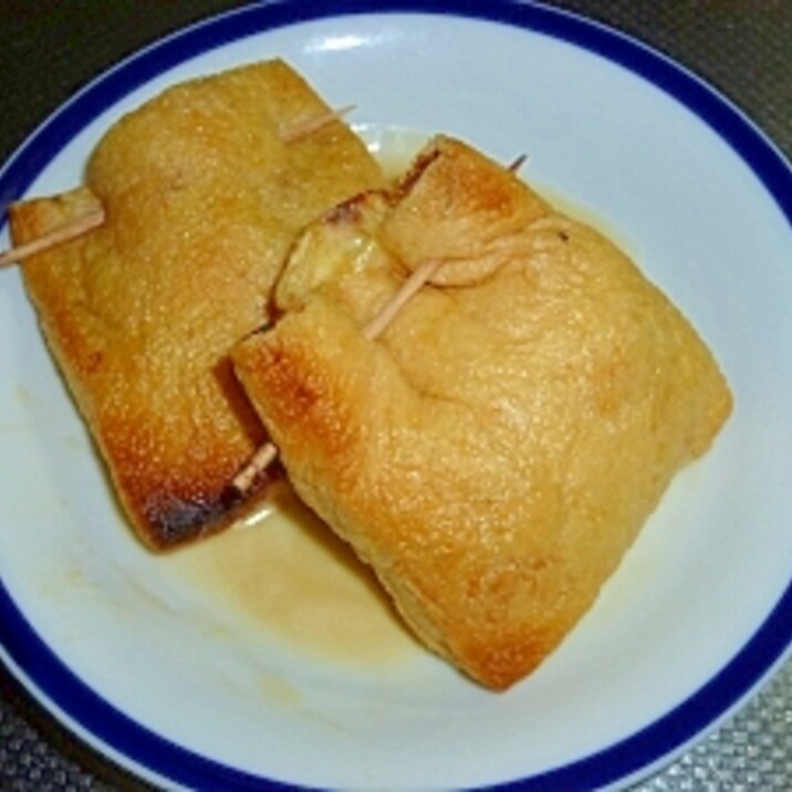 納豆入り油揚げの巾着焼き2